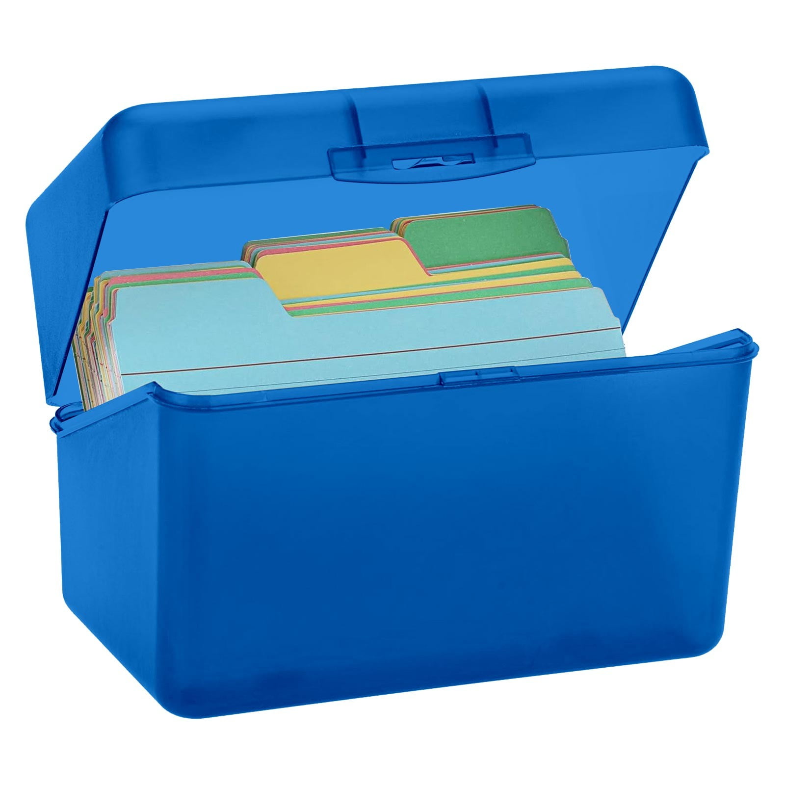 Oxford Black Plastic Index Card Storage Organizer Box, Holds
