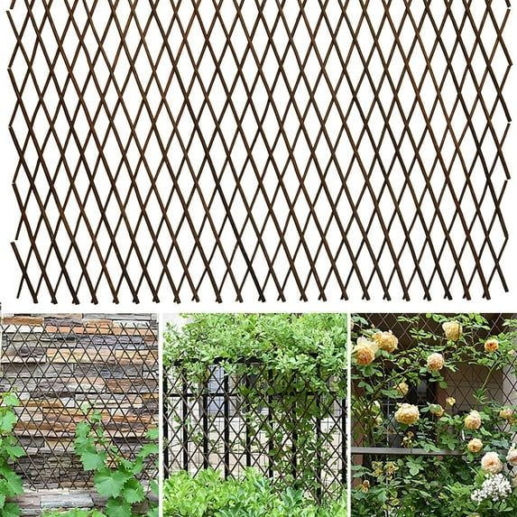 Clearance!Plant Support Panel-Willow Expandable Lattice Fence Panel - Outdoor Plant Support Trellis for Climbing Flowers & Vegetables