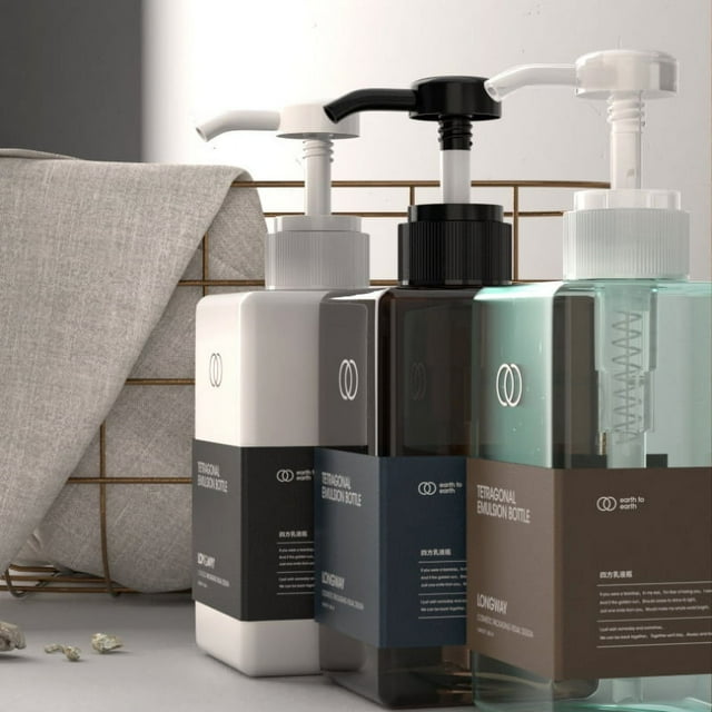 Clearance!Plastic Bottles with Pump Dispenser, 450ML Leak Proof, Empty, Clear Refillable, BPA Free for Body Wash, Moisturizer, Face Cream, Liquid Soap Not Contain Labels