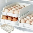 thumbnail image 1 of Clearance! Plastic Egg Holder for Refrigerator,Egg Organizer Trays, Stackable Egg Container, Countertop Egg Storage Organizer 11x6x2inch, 1 of 7