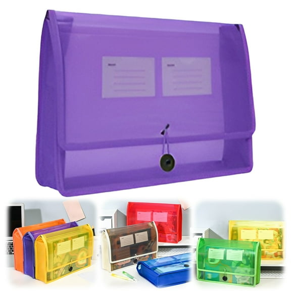 Clearance Plastic File Wallet Envelope Expanding File Folder Document Organizer With Closure & Label Pocket Colored Accordion File For Home