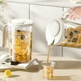 thumbnail image 1 of Clearance! Plastic Pitcher with Lid Large Clear Water Carafe Jug Ice Tea Pitcher Lemonade Juice Beverage Jar with Strainer Cover Handle Measurements for Hot Cold Coffee Drink 2500ml White, 1 of 6