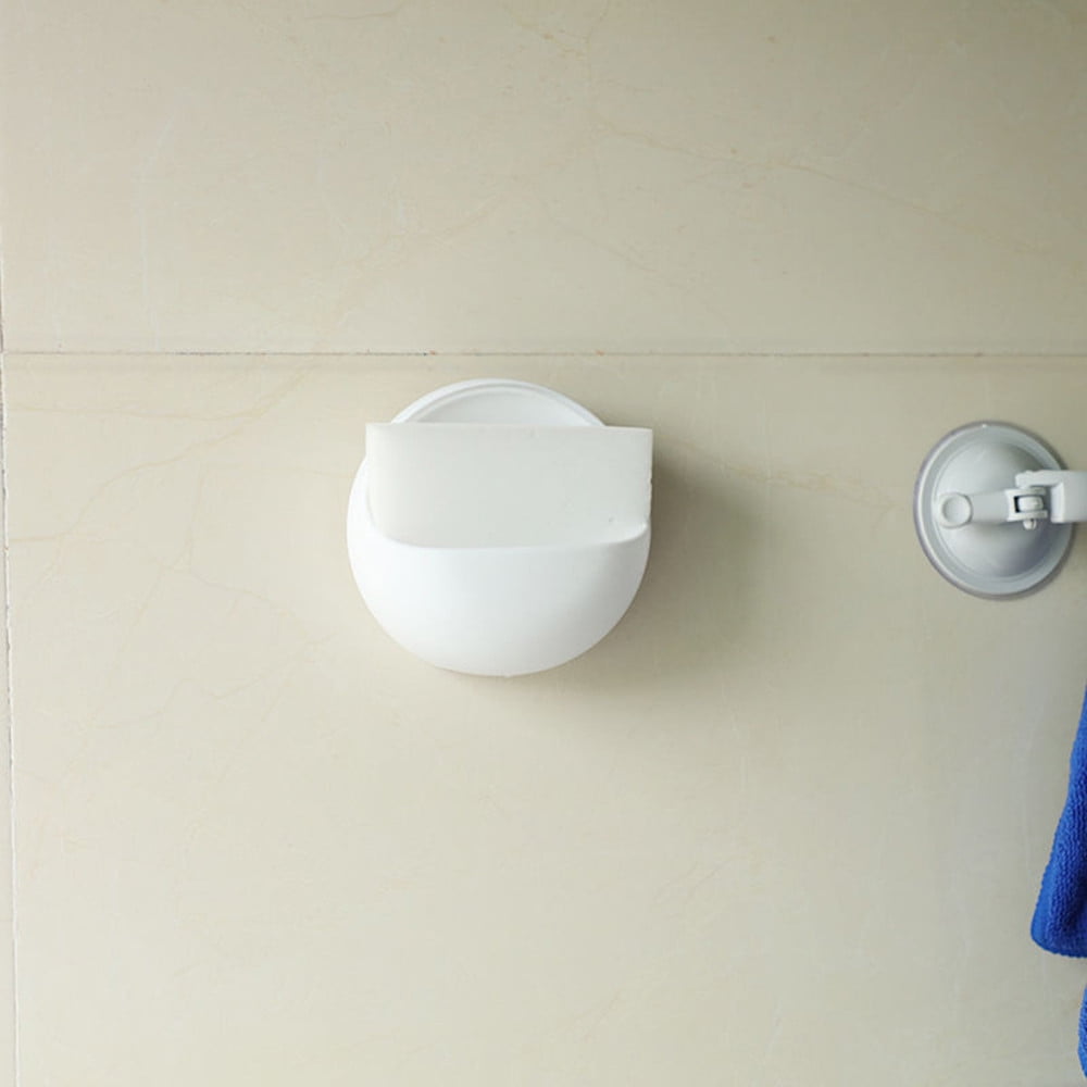 Clearance! Plastic Suction Cup Soap Toothbrush Box Dish Holder Bathroom