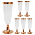 thumbnail image 1 of Clearance!Plastic Wine Glasses with Gold Rim, 5 Oz Plastic Wine glasses with Stem, Disposable Wine Cups Reusable Suitable for Party Weeding Birthday 6PCS, 1 of 5