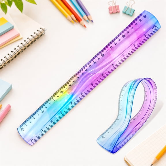 Under$5 dollars Plertrvy 30Cm Colorful Flexible Ruler, 30Cm Colorful Flexible Ruler, Light Blue