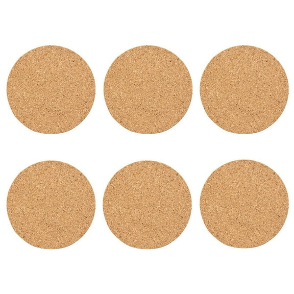 Clearance! Plertrvy Cork Coasters Tea Coasters Coffee Cup Mats Cup Holders Bowl Mats Insulation Pads Round 6 Pieces, Mat, 6 X Cork Wood Drink Tea Coffee Cup Mat Table Decor Bottle Tableware