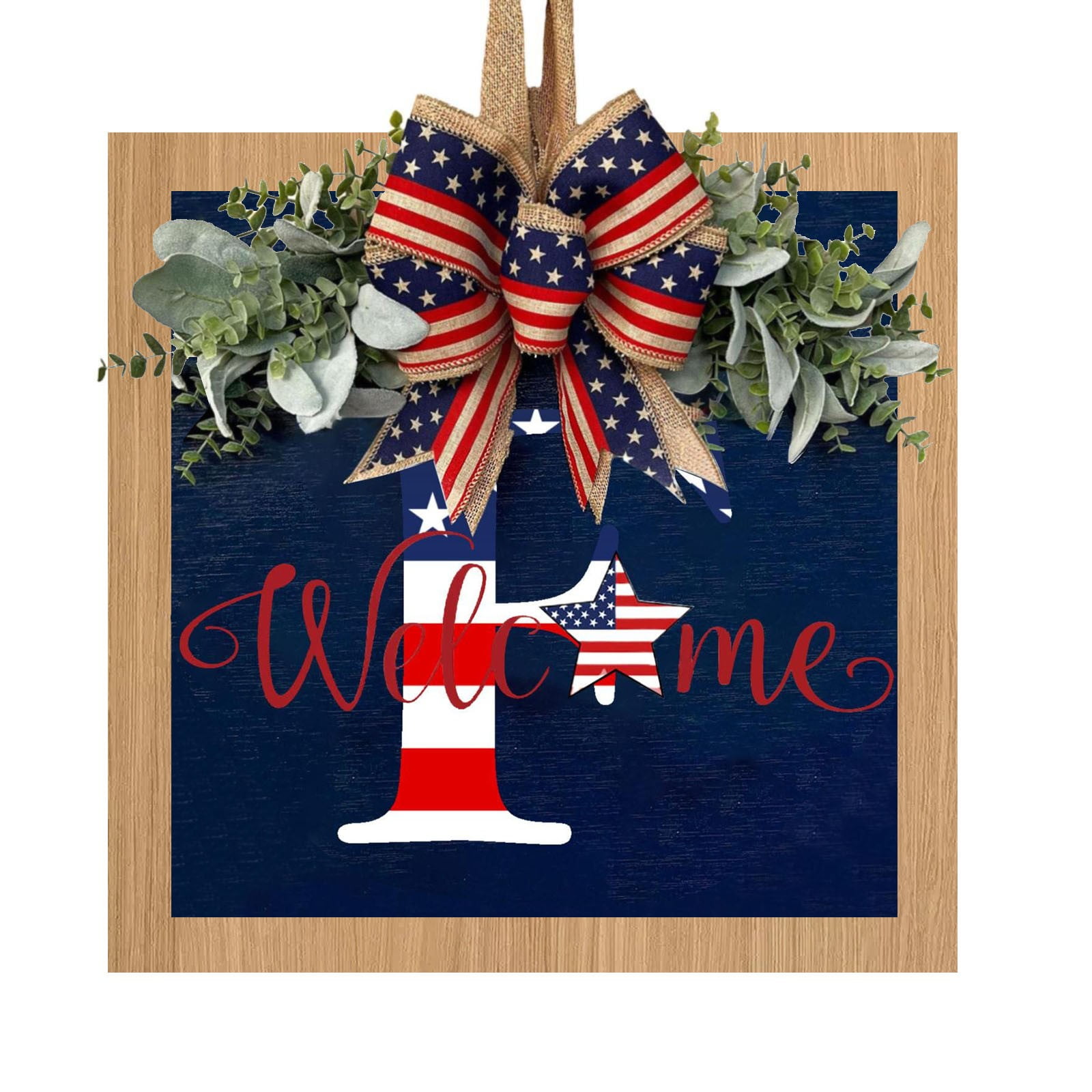 Clearance! Plertrvy Hangs, 2024 Patriotic Independence Day Wreath Hand