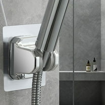 Clearance! Plertrvy Large Wall Mount Strong Adhesive Waterproof Handheld Shower Holder Shower Head Holder For Shower Kids Shower Bathroom Shower, Shower Base Punch-Free Bracket Adjustable Silver