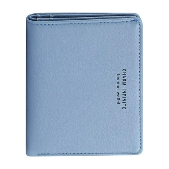 Clearance Plertrvy Leather Wallet for Women Small Leather Wallet Rfid Blocking Credit Card Holder Ladies Purse Zipper Pocket Wallet for Women Girls Blue/Grey, (1×Leather Bag)
