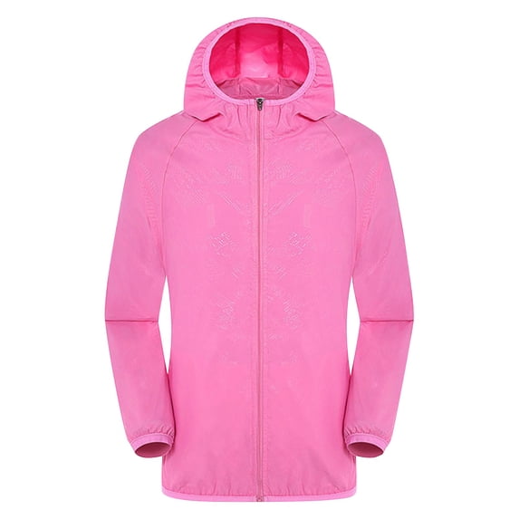 2025 Plus Size Coat,Women Solid Rain Jacket Outdoor Plus Size Hooded Windproof Loose Coat Water Proof Raglan Storage Bag