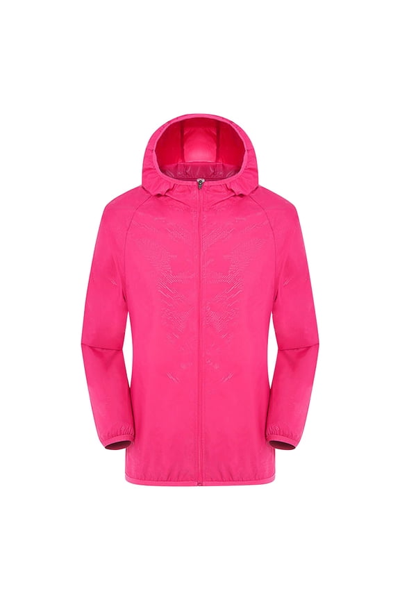 2025 Plus Size Coat,Women Solid Rain Jacket Outdoor Plus Size Hooded Windproof Loose Coat Water Proof Raglan Storage Bag