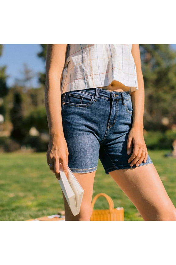 Clearance! Plus Size Jeans for Women High Waisted Jeans Women Mid Rise Ripped Stretchy Jeans Shorts Casual Denim Shorts S-XXL