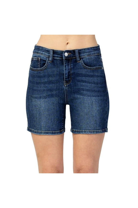 Clearance! Plus Size Jeans for Women High Waisted Jeans Women Mid Rise Ripped Stretchy Jeans Shorts Casual Denim Shorts S-XXL