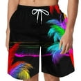 thumbnail image 1 of Plus Size Mens Beach Shorts Casual Vacation Men Swimming Trunks Feather Printing Graphic Basketball Shorts Men Summer Resort Wear, 1 of 4