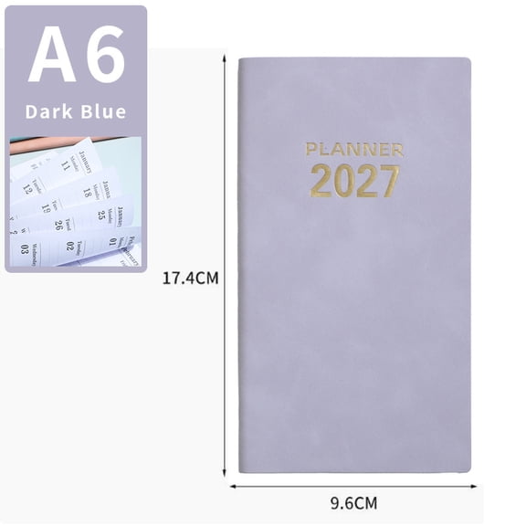 Pocket Calendar 2027 for Purse, Monthly Planner 2027, Pocket Planner Small Size 3.7" x 6.8", Monthly Planner (Jan 2027 to Dec 2027), Leather Hardcover, Inner Pocket