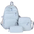 thumbnail image 1 of Clearance！Polka Dot Backpack Set 3Pcs Cute Daypack Kawaii Nylon Backpacks for Travel Daily Use Blue, 1 of 8