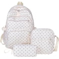 thumbnail image 1 of Clearance！Polka Dot Backpack Set 3Pcs Cute Daypack Kawaii Nylon Backpacks for Travel Daily Use White, 1 of 8