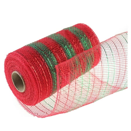 Clearance! Poly Mesh Ribbon With Metallic Foil Each Roll For Wreaths Swags Bows Wrapping And Decorating