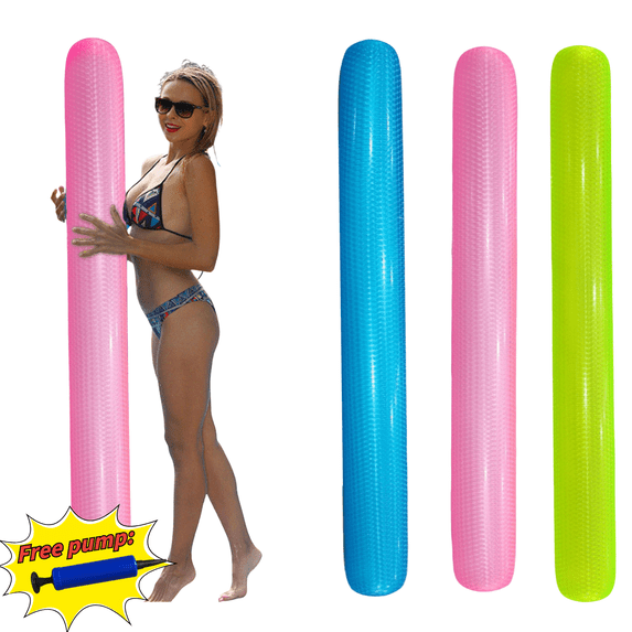 Hvmvliv Pool Noodles Inflatable Pool Noodles Floats - 63 Inch Pool Noodles Swimming Exercises Floating Tube Inflate Pool Float Noodles for Swimming Pool Pink