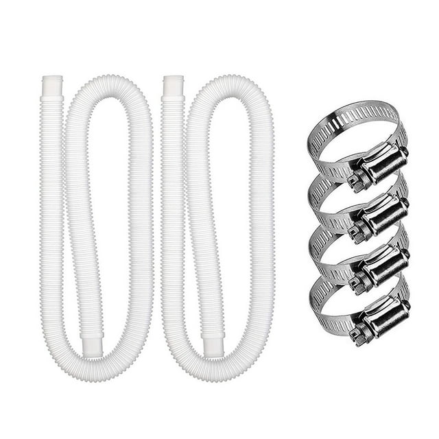 Clearance! Pool Pump Replacement Hose 2-Piece Set 1.25-Inch Pool Hose 59-Inch Long Pool Pump Replacement Accessory Hose Above Ground Pool Filter Pump Using 1.25In Diameter Hose For PoolWhite