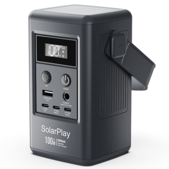 Clearance!Portable Power Station 96Wh LiFePO4 Battery 100W(200W Peak) Solar Power Bank,Portable Charger Small Generator with USB Outlet &PD Fast Charging for Home/Laptop/Camping(Solar Panel Optional)