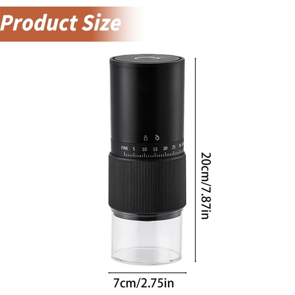 Clearance! Portable Rechargeable Coffee Grinder, Premium Ceramic Burr, 30 Adjustable Grind Levels, Compact Light‑Weight Body For Cold‑Brew Coffee For Travel