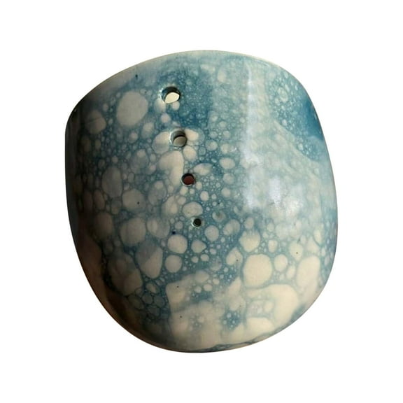 Clearance!Pottery Herb Stripper Bowl, Hamblin Bros Pottery Herb Stripper Bowl, Hugimpel Pottery Herb Stripper, Handmade Herb Stripper with Different Hole Sizes for Separating Leaves and Stems (Blue)