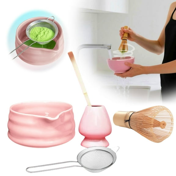 Clearance Premium Matcha Tea Set With Whisk Ceramic Bowl & Holder – Matcha Making Kit For Traditional Japanese Tea – Ideal Matcha Set For Beginne