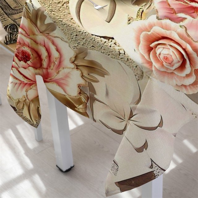 Clearance Primeval 3D Flower Table Cloth Rectangular Tea Table Cover