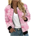thumbnail image 1 of Spring Tops for Women 2025!ChaoHeng Jackets for Women Plus Size Over Dress Fashion Casual,Women's Printed Cardigan Jacket Zippered Jacket Long Sleeved Casual Jacket Jacket(Pink,S), 1 of 5