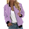 thumbnail image 1 of Clearance Processing! ChaoHeng Ladies Jackets Clearance 3x Up to 45% Off,Women's Printed Cardigan Jacket Zippered Jacket Long Sleeved Casual Jacket Jacket(Purple,L), 1 of 5