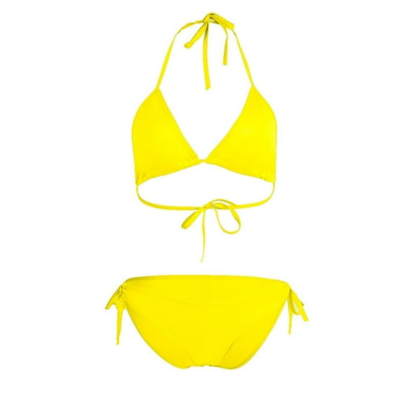 Prolriy Bikini Sets for Women Up Swimsuit Two Size Women Push Beachwear Bikini Plus Piece Sets Swimwears Tankinis Set Womens Swimsuits Yellow M