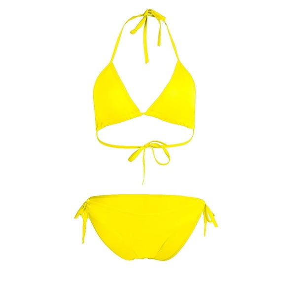 Prolriy Bikini Sets for Women Up Swimsuit Two Size Women Push Beachwear Bikini Plus Piece Sets Swimwears Tankinis Set Womens Swimsuits Yellow M
