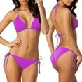 thumbnail image 1 of Prolriy Bikini Sets for Women Solid Color Lace Up Bikini Two Piece Swimsuit Womens Swimsuits Purple L, 1 of 10