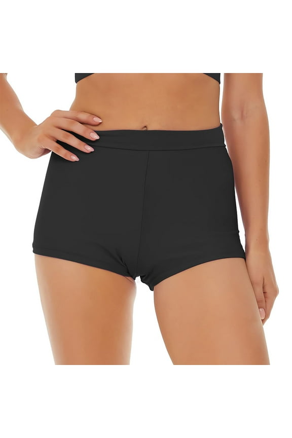 Clearance! Prolriy Swim Shorts Women Bottoms Tummy High Boyshorts Swim Waisted Boardshort Control Coverage Full Shorts Swim Women Bathing Suit Swimwears Tankinis Set Shorts for Women Black L