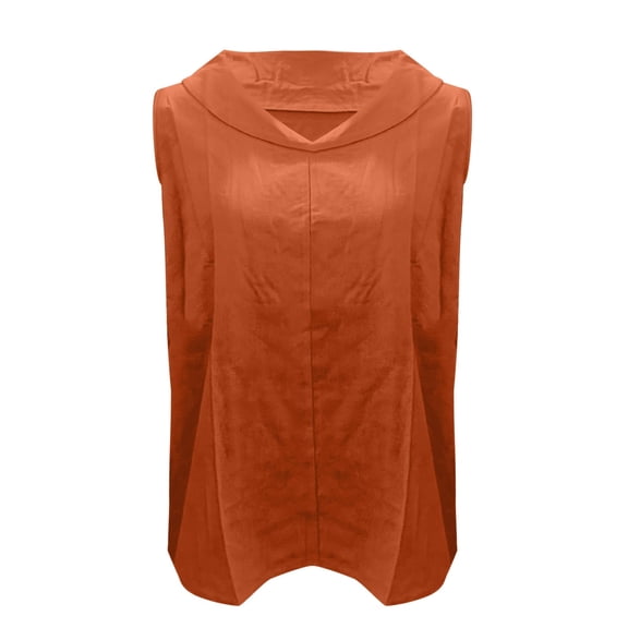 Prolriy Tank Tops for Women, Women's 2025 New Solid Color V Neck Cotton and Linen Loose Hooded Top Vest Vest Suspender Strap Womens Tops Summer Tops for Women Trendy Red S