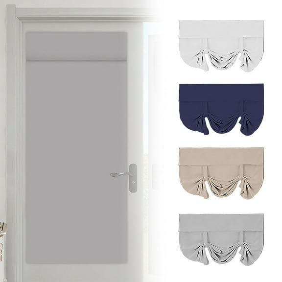Door Curtain Thermal Insulated Door Curtains 66x173cm Room Darkening Sidelight Window Privacy Tie up Shades JASKFLY
