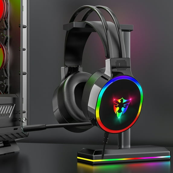 Clearance & Promo, Gaming Headset With Microphone,Most Laptop Over-Ear Headphones,With LED RGB Light,Noise Canceling Mic,7.1 Stereo Surround Sound,Xbox One Headset,PlayStation Gaming Headset