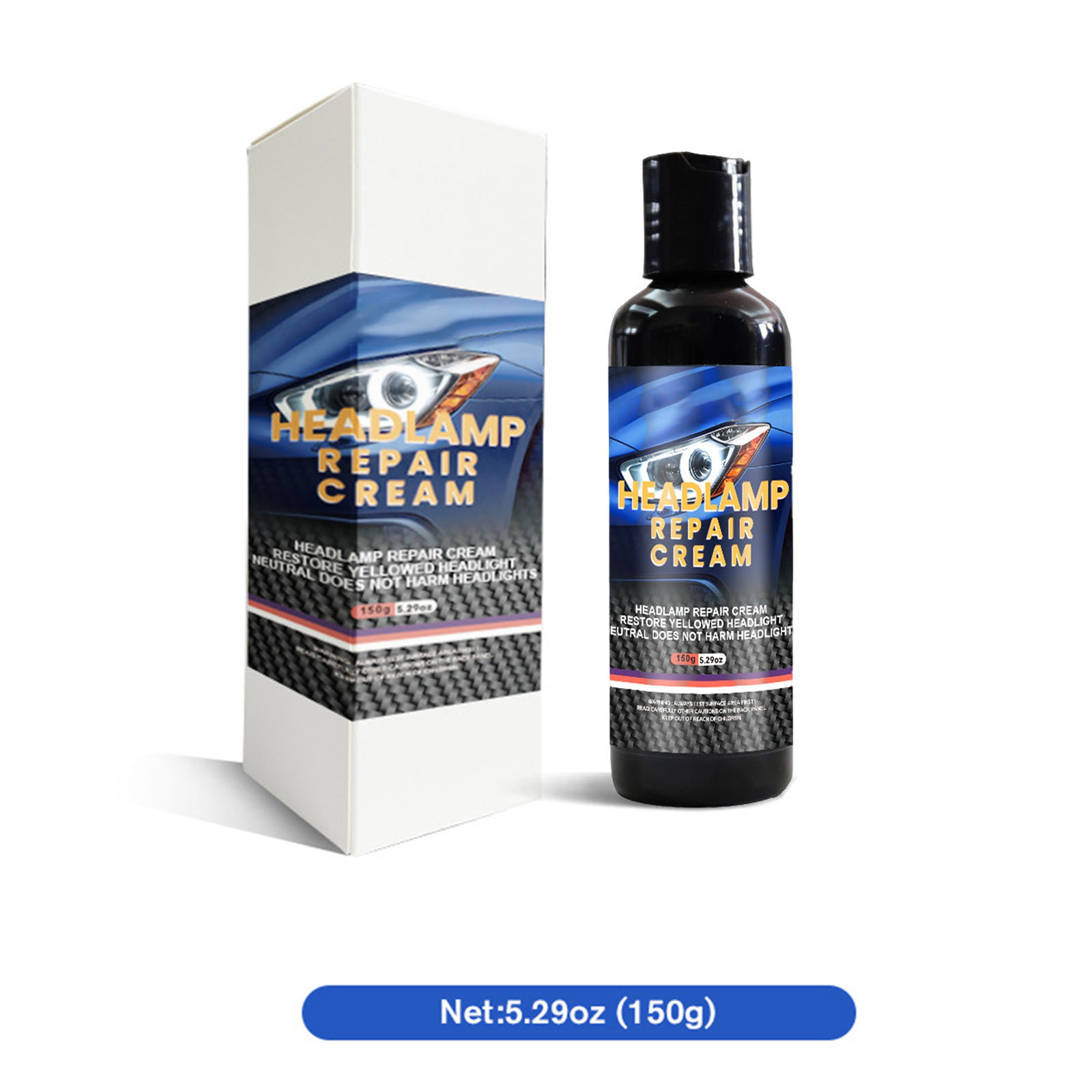 Clearance & Promo, Headlight Cleaner, Car Headlight Restorer and Polisher, Long Lasting Coating and Cleaning Solution for Car Lights, 150ml Headlight Restoration Kit Clearance & Promo