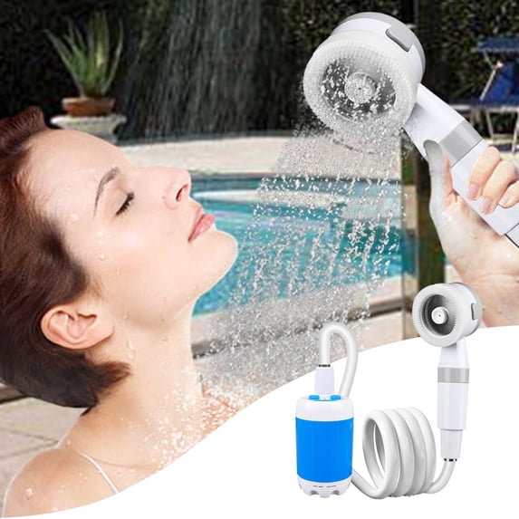 Clearance & Promo, Portable Outdoor Shower Head, Rechargeable Wireless Camping Shower Device with 3 Spray Modes for DormitoryandTravelandHiking Bathing Clearance & Promo | Plastic, White