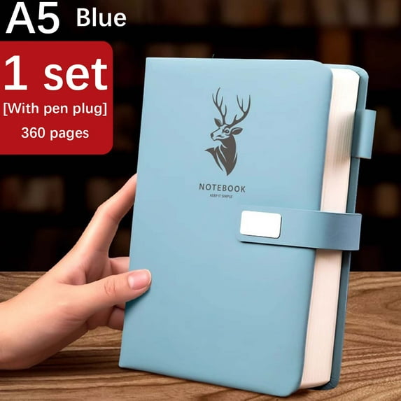 Notebook A5 Leather Journal Notebook Thick Paper Office Notepad Large 5.7x8.26" Meeting Notes Book Work Diary JASKFLY