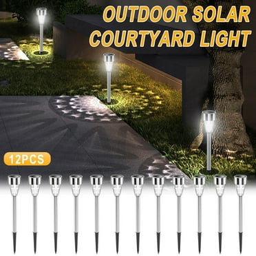Angeler LED Solar Pathway Lights, Stainless Steel, Waterproof, for Garden, Yard, Energy-saving, Outdoor Lighting