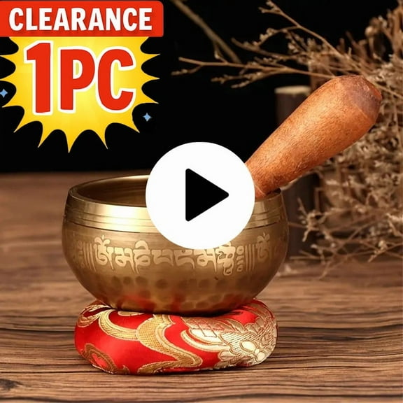 Clearance & Promo, Tibetan Singing Bowl Set, Sound Bowl with Cushion & Wooden Striker, Ideal for Yoga, Relaxation, Mindfulness, Chakra Healing & Stress Relief, Multi-Purpose Equipment