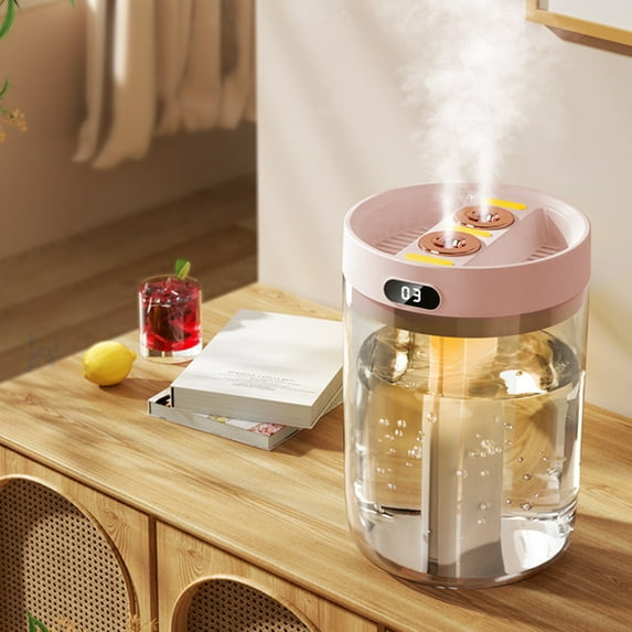 Clearance & Promo, USB Cool Mist Humidifier with Humidity Display, Quiet & Easy to Clean, Perfect for Bedroom, Office & Indoor Plants - Portable Air Moisturizer, Enhances Comfort & Air Quality