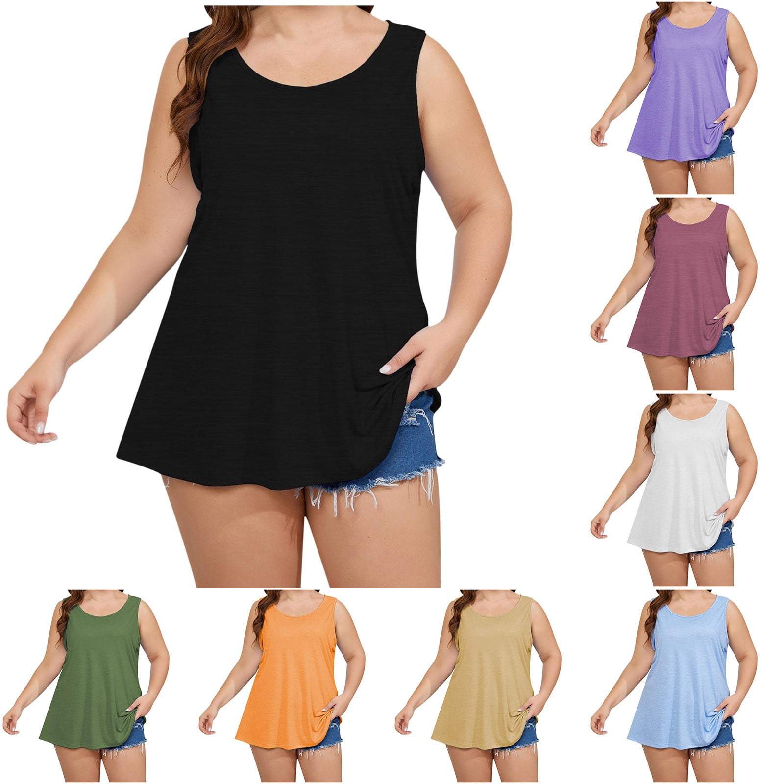 Clearance & Promo, Women's 2025 Summer Solid Color Round Sports Top