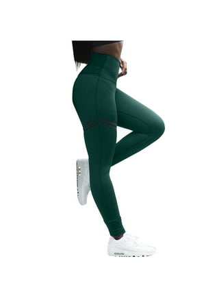 vbnergoie Women's Casual Running Tights Solid Color -lifting Slim-fitting  Pocket High-waist Stretch Fitness Pants Yoga Leggings Crazy Yoga Pants for