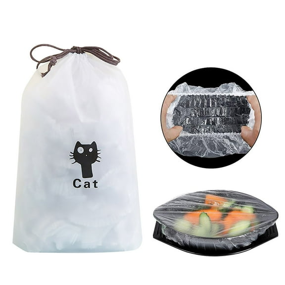 Clearance Promotion KULOKHUI Food Storage Bags Sealer Bags Fresh-Keeping Bags, Elastic Food Storage Lids, Plastic Sealed Elastic Stretch Bowl Lids 100pcAOne Size