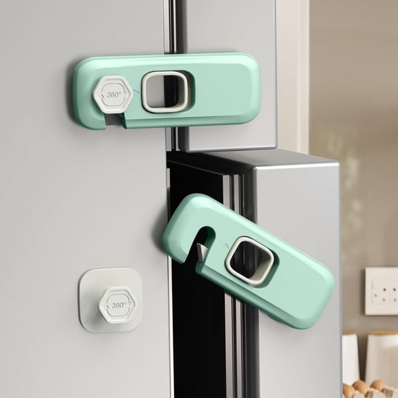Clearance Proof Refrigerator Lock, Fridge Locks for Ki*ds with Sticky Adhesive Pads, Ch*ild Safety Locks for Doors, RV Refrigerator, Oven Lock Chi*ld Safety Baby Cabinet Locks-2 Pack