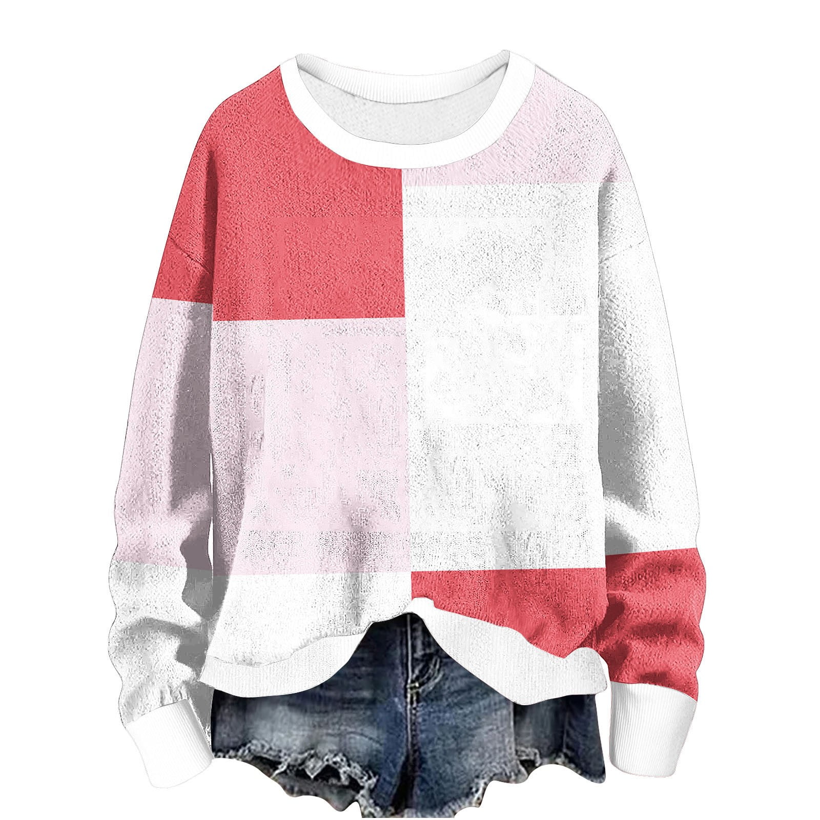 Clearance!Pullover Hoodless Sweatshirts Sweater Tops Clearance!Pullover Hoodless Sweatshirts Sweater Tops