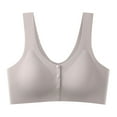 thumbnail image 1 of Clothing Push Up Bras for Women Women's Large Ice Silk Front Open Button Bra Traceless Pregnant Women's Breastfeeding Vest Gathered Anti Drop Bra Plus Size Lace Bras Underwire Brassiere Everyday Bras, 1 of 3